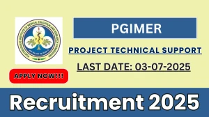 PGIMER Project Technical Support III Recruitment 2025 - Apply Offline