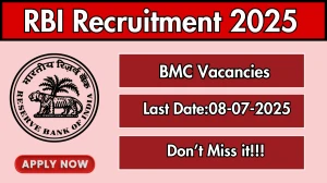 RBI BMC Recruitment 2025 - Apply Offline