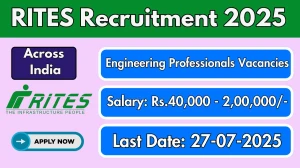 RITES Engineering Professionals Recruitment 2025 - Apply Online for 18 Posts