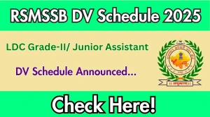 RSMSSB LDC Grade-II/ Junior Assistant DV Schedule 2025: Check Document Verification Date @ rsmssb.rajasthan.gov.in RSMSSB LDC Grade-II/ Junior Assistant DV Schedule 2025: Check Document Verification Date @ rsmssb.rajasthan.gov.in
