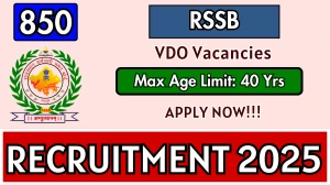 RSSB VDO Recruitment 2025 - Apply Online for 850 Posts RSSB VDO Recruitment 2025 - Apply Online for 850 Posts