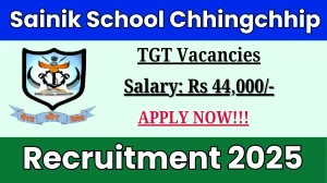 Sainik School Chhingchhip TGT Recruitment 2025 - Apply Offline
