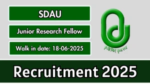 SDAU Junior Research Fellow Recruitment 2025 – Walk in