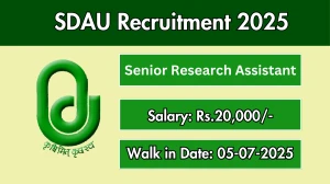 SDAU Senior Research Assistant Recruitment 2025 – Walk in