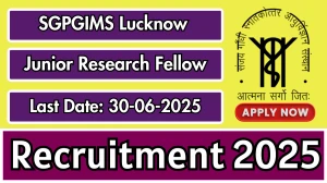 SGPGIMS Lucknow Junior Research Fellow Recruitment 2025 - Apply Offline