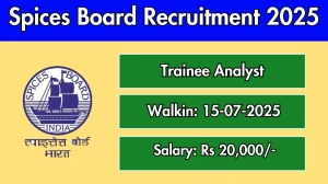 Spices Board Trainee Analyst Recruitment 2025 – Walk in Spices Board Trainee Analyst Recruitment 2025 – Walk in