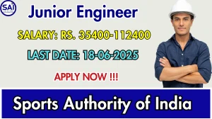 Sports Authority of India Junior Engineer Recruitment 2025 - Apply Offline for 03 Posts Sports Authority of India Junior Engineer Recruitment 2025 - Apply Offline for 03 Posts