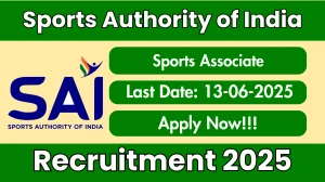 Sports Authority of India Sports Associate Recruitment 2025 - Apply Offline