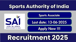 Sports Authority of India Sports Associate Recruitment 2025 - Apply Offline for 01 Posts