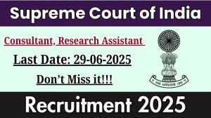 Supreme Court of India Recruitment 2025 - Apply Offline for 09 Consultant, Research Assistant Posts