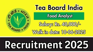 Tea Board India Food Analyst Recruitment 2025 – Walk in