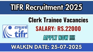 TIFR Clerk Trainee Recruitment 2025 – Walk in for 10 Posts