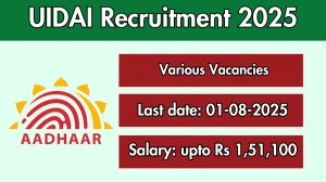 UIDAI Recruitment 2025 - Apply Offline for 10 Section Officer, Technical Officer and Other Posts