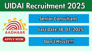 UIDAI Senior Consultant Recruitment 2025 - Apply Offline