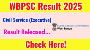 WBPSC Civil Service (Executive) Result 2025 Out at psc.wb.gov.in, Direct Link to Download Result PDF Here WBPSC Civil Service (Executive) Result 2025 Out at psc.wb.gov.in, Direct Link to Download Result PDF Here