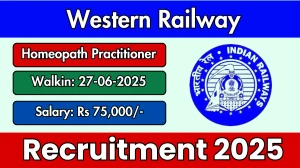Western Railway Homeopath Practitioner Recruitment 2025 – Walk in for 01 Posts