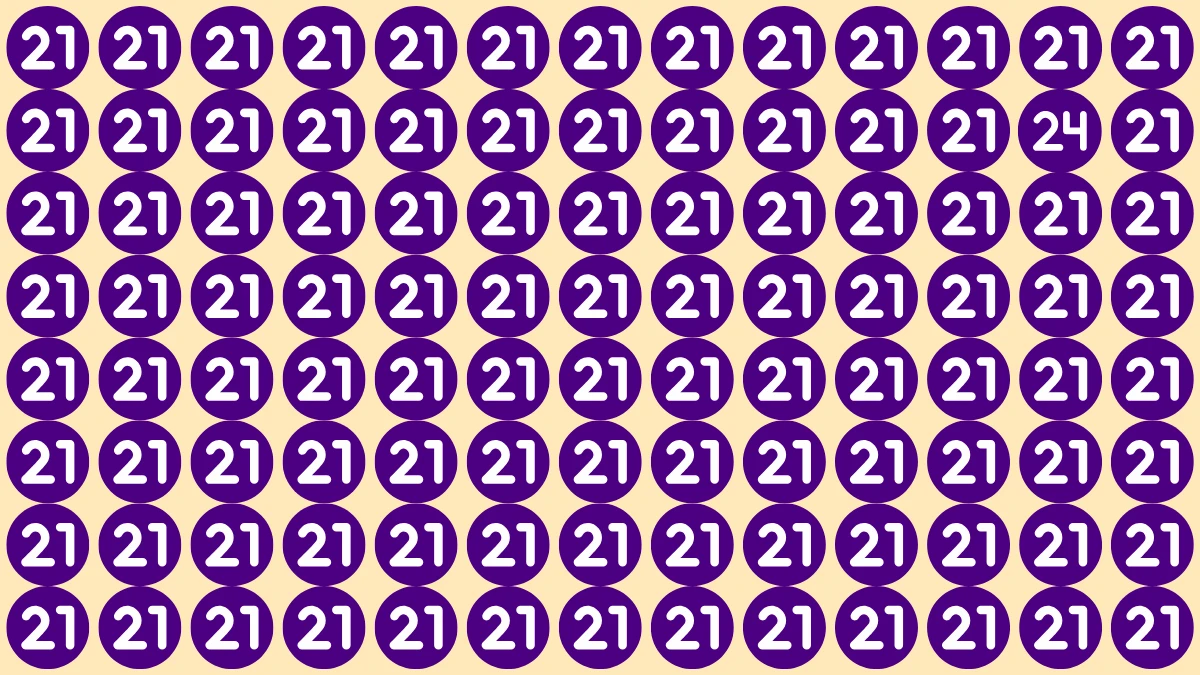 You have eagle eyes and a sharp brain if you can spot 24 among 21s in 6 seconds!