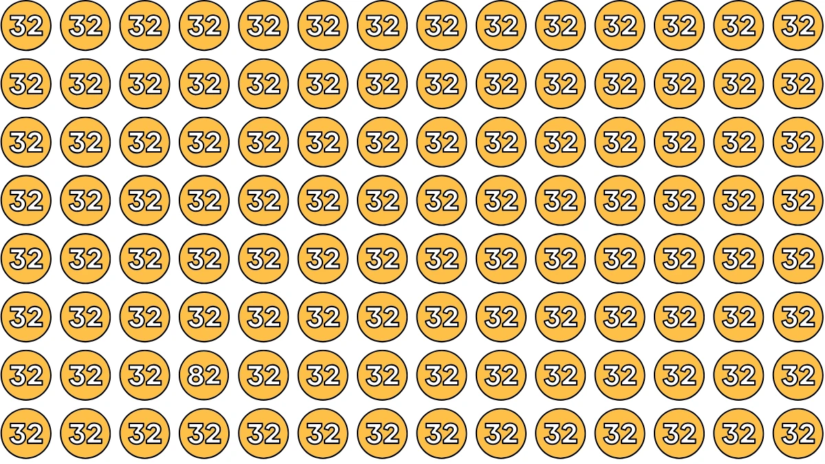 You have eagle eyes and a sharp brain if you can spot 82 among 32s in 5 seconds!