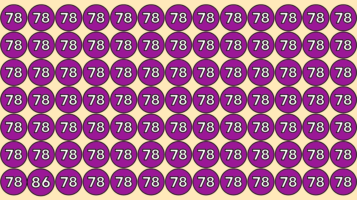 You have eagle eyes and a sharp brain if you can spot 86 among 78s in 7 seconds!