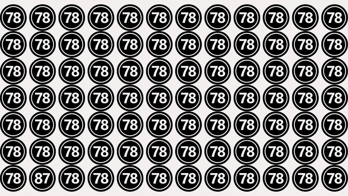 You have eagle eyes and a sharp brain if you can spot 87 among 78s in 9 seconds!