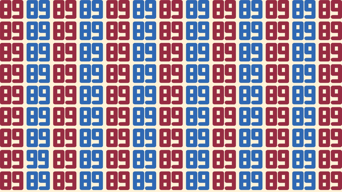 You have eagle eyes and a sharp brain if you can spot 99 among 89s in 8 seconds!