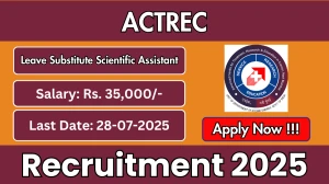 ACTREC Leave Substitute Scientific Assistant Recruitment 2025 - Apply Offline