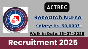 ACTREC Research Nurse Recruitment 2025 – Walk in