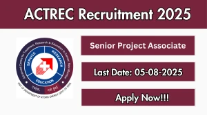 ACTREC Senior Project Associate Recruitment 2025 - Apply Offline