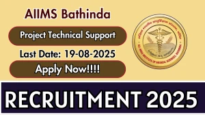 AIIMS Bathinda Project Technical Support Recruitment 2025 - Apply Online