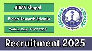 AIIMS Bhopal Project Research Scientist II Recruitment 2025 – Walk in
