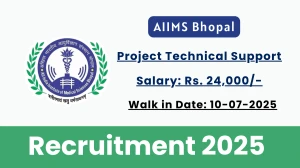 AIIMS Bhopal Project Technical Support II Recruitment 2025 – Walk in