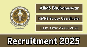 AIIMS Bhubaneswar NMHS Survey Coordinator Recruitment 2025 - Apply Offline