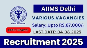 AIIMS Delhi Recruitment 2025 - Apply Offline for 04 DEO, Project Research Scientist and More Posts