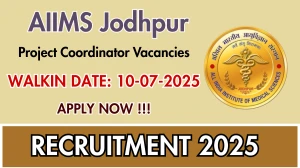 AIIMS Jodhpur Project Coordinator Recruitment 2025 – Walk in