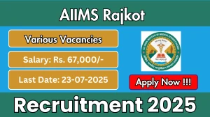 AIIMS Rajkot Recruitment 2025 - Apply Online for 09 DEO, Research Assistant and More Posts