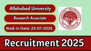 Allahabad University Research Associate Recruitment 2025 – Walk in