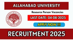 Allahabad University Resource Person Recruitment 2025 - Apply Online