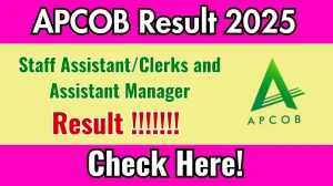 APCOB Staff Assistant/Clerks and Assistant Manager Result 2025 Will Be Released at apcob.org – Direct Link to Download Result PDF Will Be Available Here APCOB Staff Assistant/Clerks and Assistant Manager Result 2025 Will Be Released at apcob.org – Direct Link to Download Result PDF Will Be Available Here