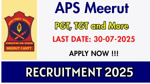APS Meerut Recruitment 2025 - Apply Offline for PGT, TGT and More Posts