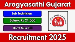 Arogyasathi Gujarat Lab Technician Recruitment 2025 - Apply Online