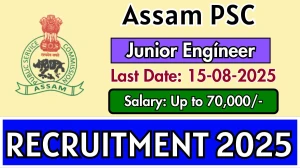 Assam PSC Junior Engineer Recruitment 2025 - Apply Online for 18 Posts