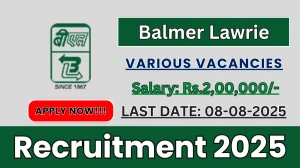 Balmer Lawrie  Recruitment 2025 - Apply Online for 07 Manager, Assistant Manager and More Posts