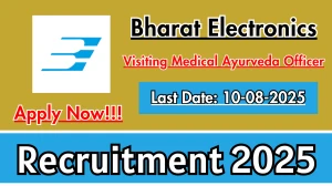 BEL Visiting Medical Ayurveda Officer Recruitment 2025 - Apply Offline