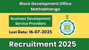 Block Development Office Mathabhanga Business Development Service Providers Recruitment 2025 - Apply Offline for 07 Posts