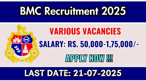 BMC Recruitment 2025 - Apply Online for 23 Technical Officer, Multipurpose Assistant and More Posts BMC Recruitment 2025 - Apply Online for 23 Technical Officer, Multipurpose Assistant and More Posts