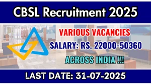 CBSL Recruitment 2025 - Apply Online for 35 Junior Officer, DPRM Trainee and More Posts CBSL Recruitment 2025 - Apply Online for 35 Junior Officer, DPRM Trainee and More Posts