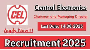 CEL Recruitment 2025 - Apply Online for Chairman and Managing Director Posts