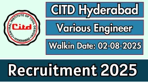 CITD Hyderabad Recruitment 2025 – Walk in for 3 PPC Engineer, CAD Engineer, Tool Design Engineer Posts