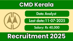 CMD Kerala Data Analyst Recruitment 2025 - Apply Offline