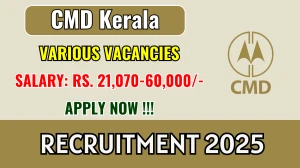 CMD Kerala Recruitment 2025 - Apply Online for 17 Office Attendant, Site Engineer and More Posts CMD Kerala Recruitment 2025 - Apply Online for 17 Office Attendant, Site Engineer and More Posts